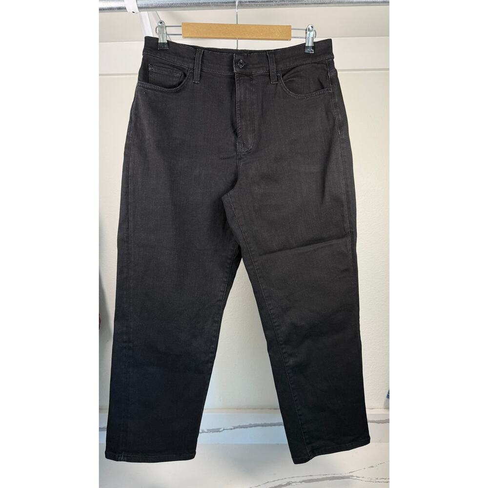 7 For All Mankind Modern Straight Jeans Size 31‎ Black High Rise Denim